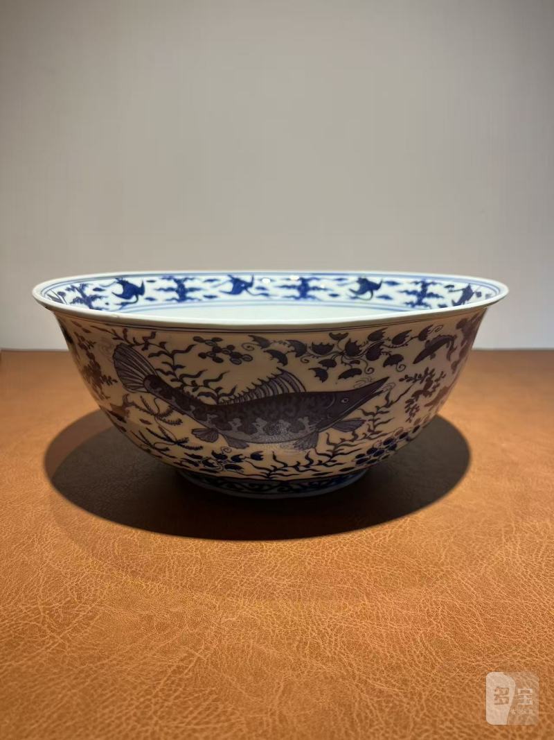 明万历 青花鱼藻纹大碗 - 图7